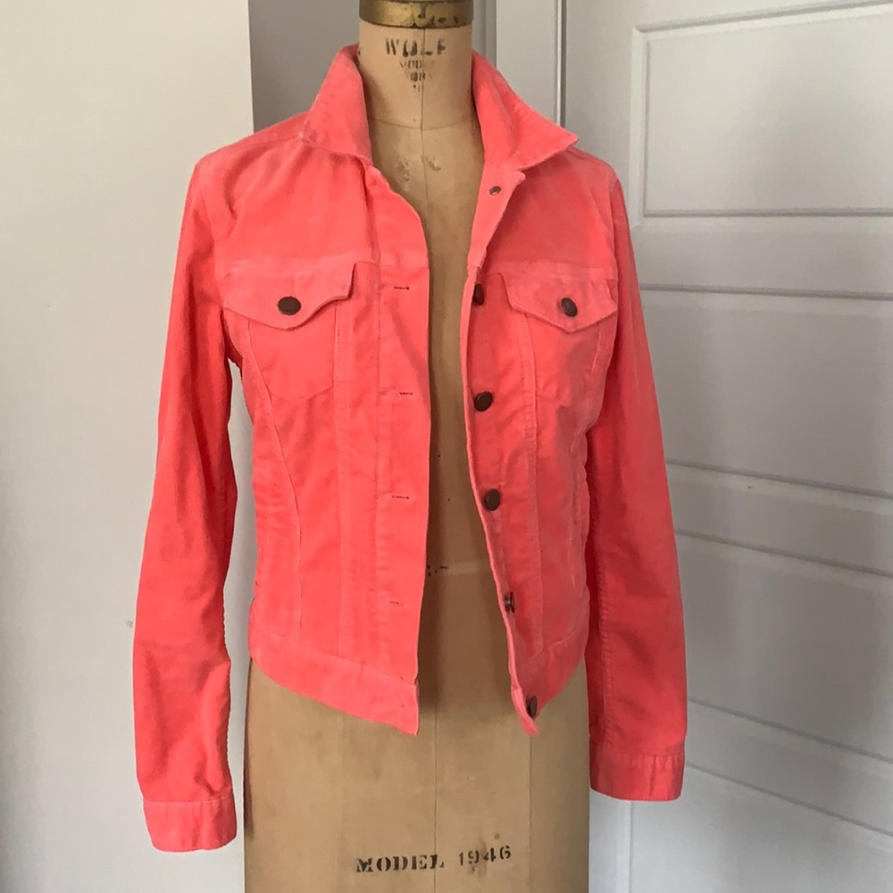GAP Icon Flap Jacket in Pink Reef corduroy XS